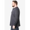 imageKingSize Mens Big ampamp Tall Tall WaffleKnit Thermal Henley TeeBlack Marl