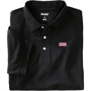 imageKingSize Mens Big ampamp Tall ShrinkLess Classic Cotton Polo ShirtBlack Flag Embroidery