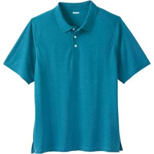 imageKingSize Mens Big ampamp Tall ShrinkLess Classic Cotton Polo ShirtHeather Midnight Teal