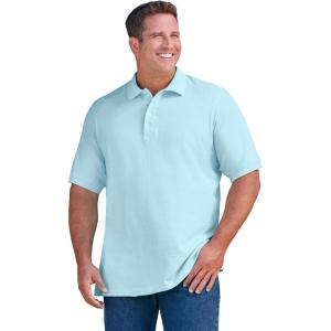 imageKingSize Mens Big ampamp Tall ShrinkLess Classic Cotton Polo ShirtIce Blue