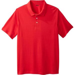 imageKingSize Mens Big ampamp Tall ShrinkLess Classic Cotton Polo ShirtTrue Red