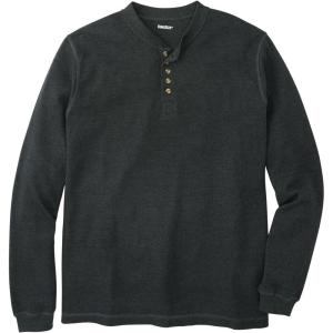 imageKingSize Mens Big ampamp Tall Tall WaffleKnit Thermal Henley TeeHeather Charcoal