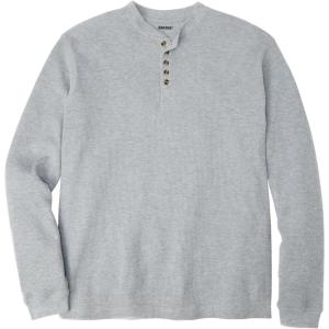 imageKingSize Mens Big ampamp Tall Tall WaffleKnit Thermal Henley TeeHeather Grey