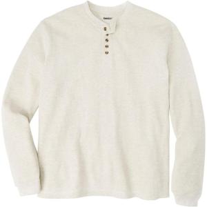 imageKingSize Mens Big ampamp Tall Tall WaffleKnit Thermal Henley TeeHeather Oatmeal