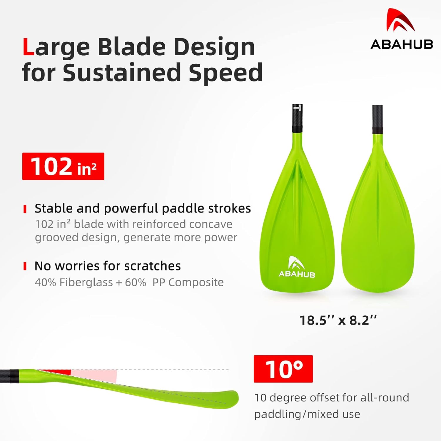 Abahub 1 x 3 Section Carbon Fiber SUP Paddle Adjustable 6786 Stand Up Paddle Lightweight Carbon Shaft BlackBlueYellowGreenOrangeRed Plastic Blade  Paddle BagGreenSUP Paddle