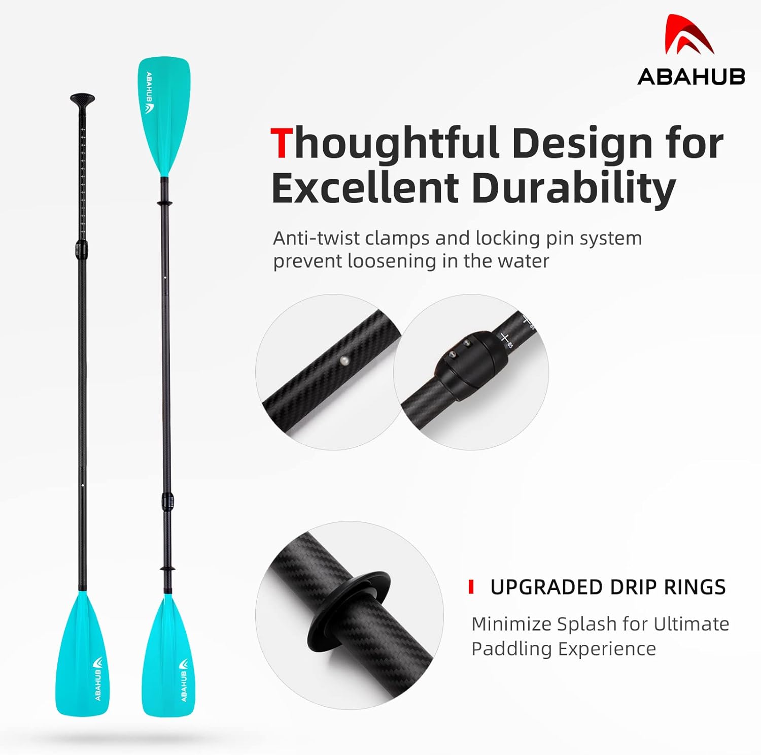 Abahub 1 x 4 Section Carbon SUP PaddleKayak Oar Adjustable Stand up Paddleboard Paddles Lightweight Carbon Shaft BlackBlueGreenGrayOrangeRed Plastic Bladeblue4 piece sup paddle