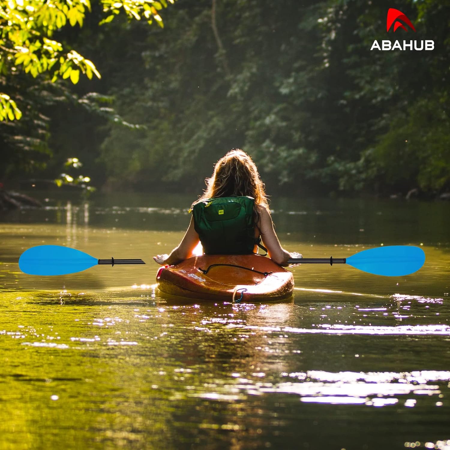 Abahub 1 x Carbon Kayak Paddles 905 Inches Kayaking Oars for Boating Canoeing with Free Paddle Leash Carbon Fiber Shaft BlackBlueGreenOrangeYellowWhiteRed Plastic Bladesblue