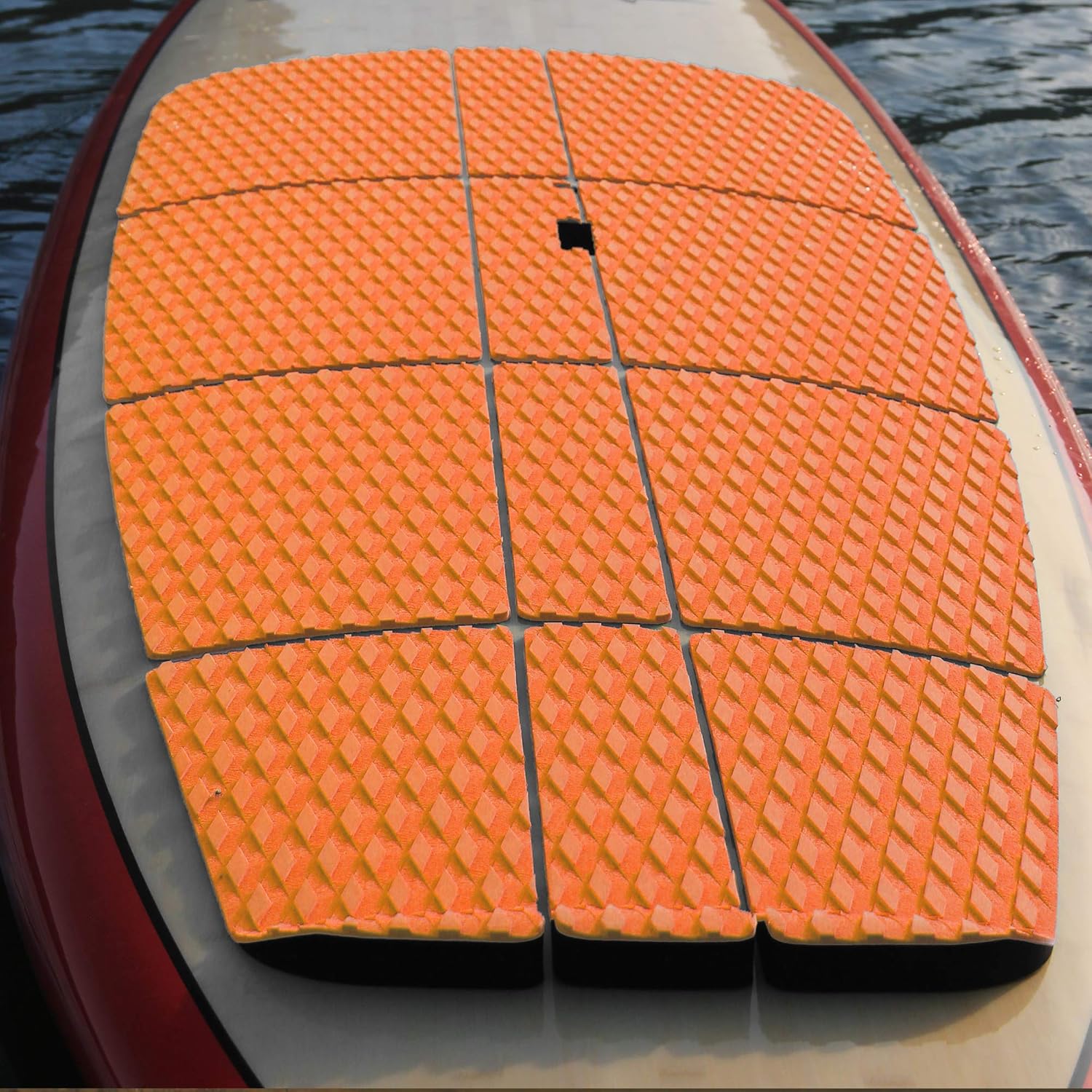 Abahub 12 Piece Surf SUP Deck Traction Pad Premium EVA with Tail Kicker 3M Adhesive for Paddleboard Longboard Surfboard BlackBlueGrayNavy BlueOrangeWhiteOrange