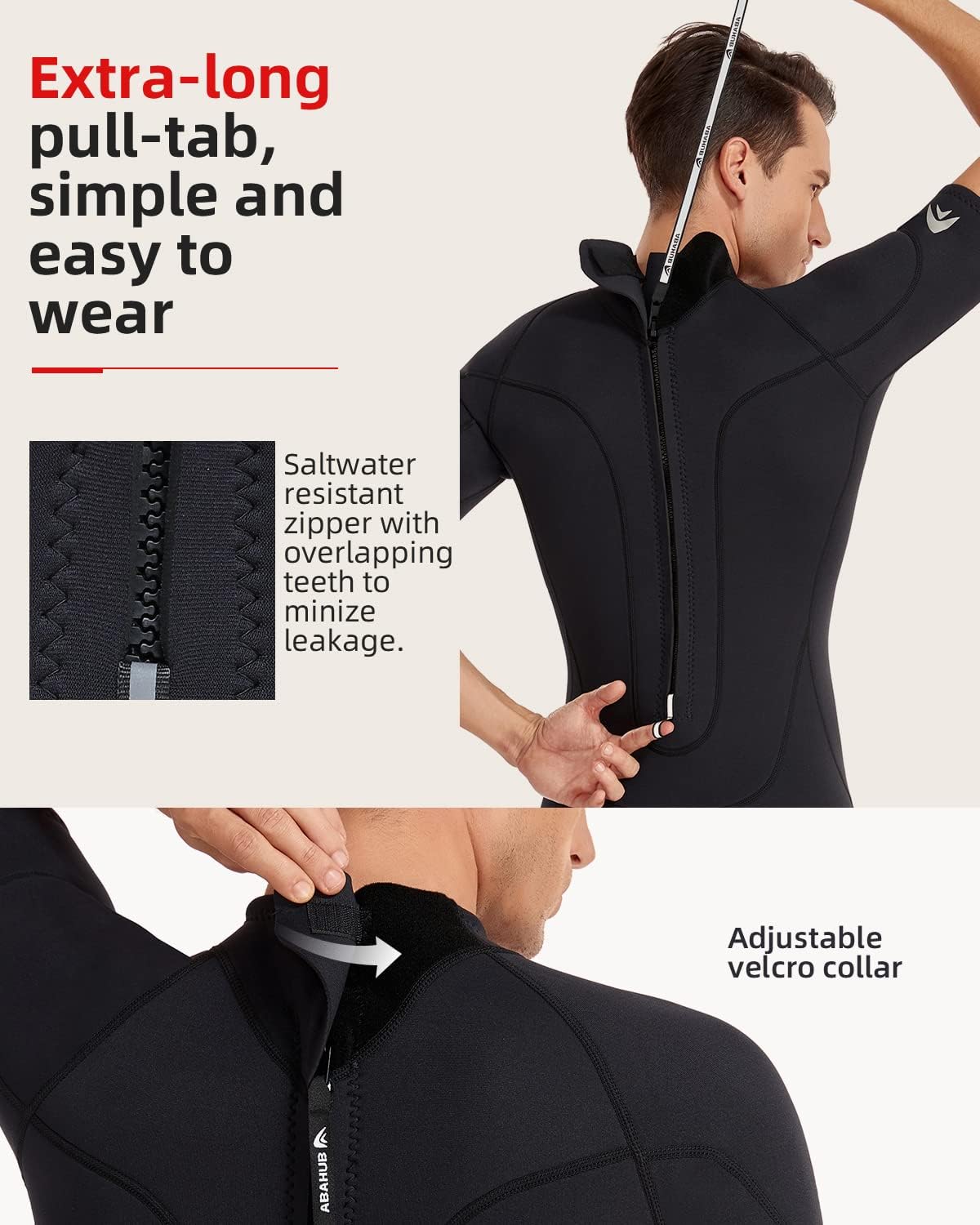 Abahub 23mm Men and Women Shorty Wetsuits 7 Sizes FrontBack Zip Spring Suit for Snorkeling Surfing Kayaking Scuba Diving Short Sleeve Neoprene Wet Suit for Water SportsBlackMen