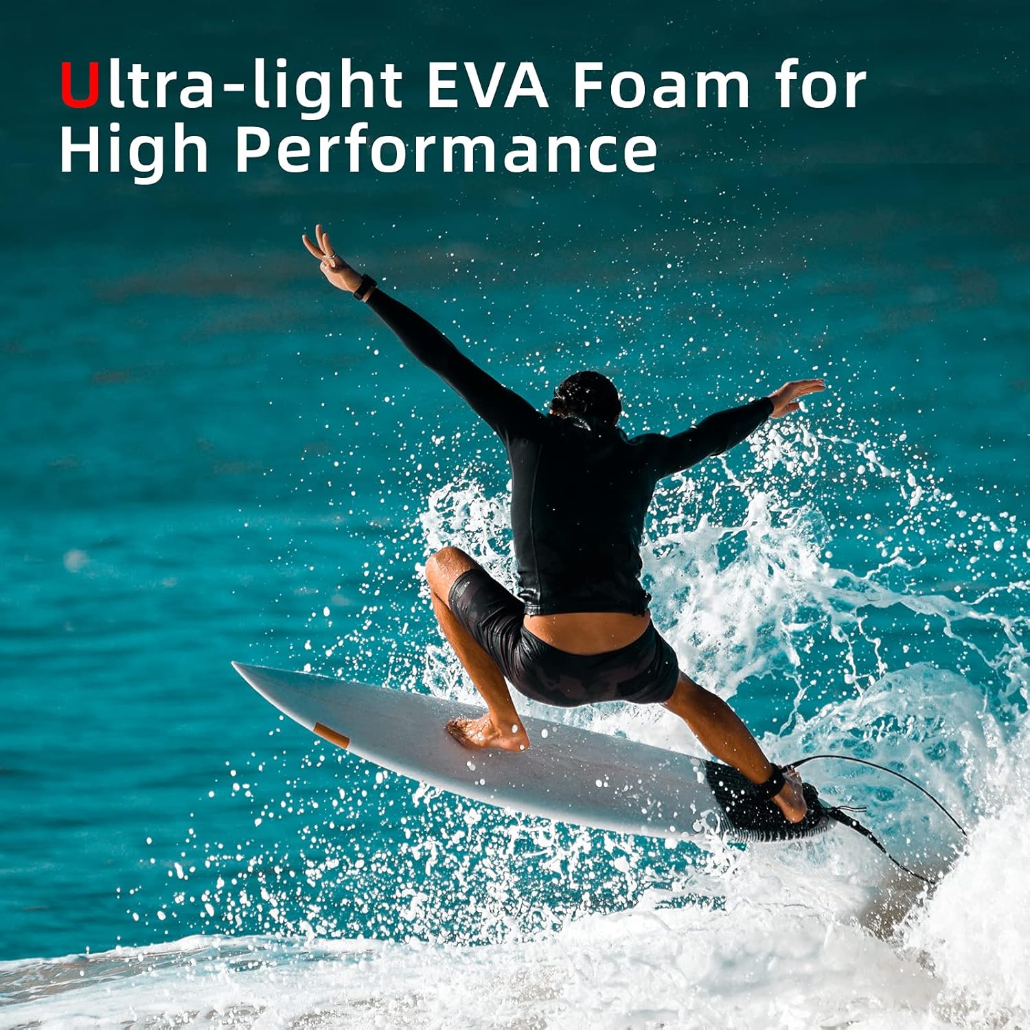 Abahub 3 Piece EVA Surfboard Deck Traction Pads with Kicker for Stomp Skimboards Surf Boards Funboard Fish Board BlackBlueGreenGrayOrangePinkWhiteWine RedWine
