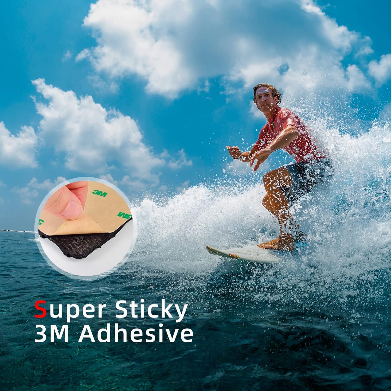 Abahub 3 Piece EVA Surfboard Deck Traction Pads with Kicker for Stomp Skimboards Surf Boards Funboard Fish Board BlackBlueGreenGrayOrangePinkWhiteWine Red5 pcsgray