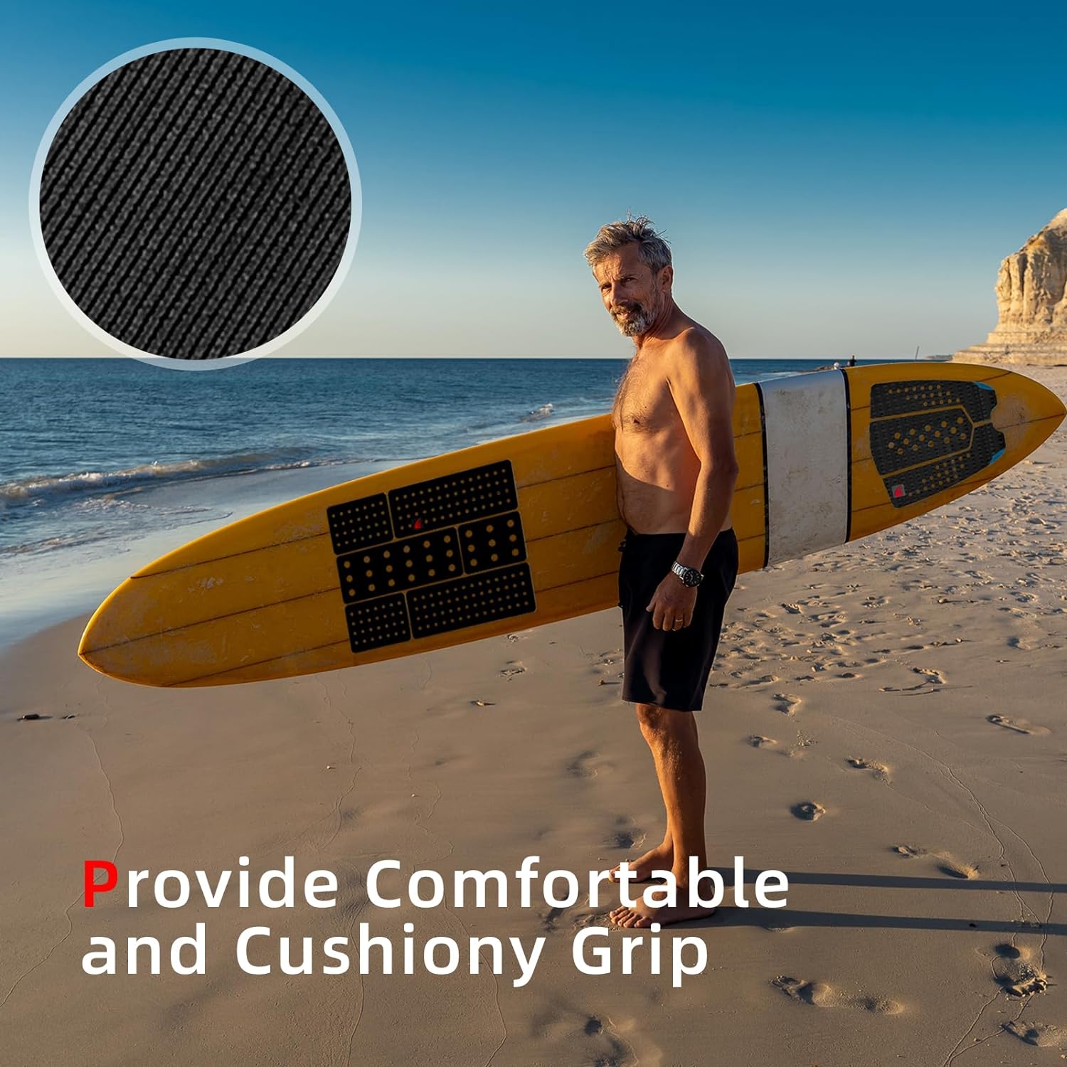Abahub 9 Piece Surf Deck Traction Pad Premium EVA with Tail Kicker 3M Adhesive for Surfboard Longboard Shortboard Funboard Fish Skimboard BlackBlueBrownGrayWhiteOrangeNavy Blue9 pcsBlack