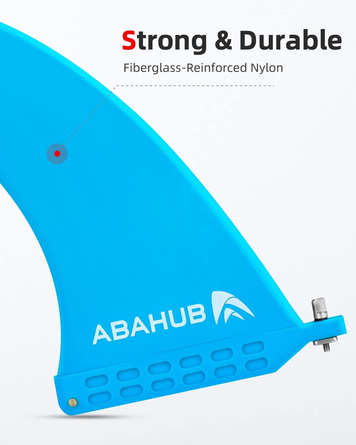 Abahub 9 SUP Single Center Fin No Tool Fin Screw Fiberglass Reinforeced 9 inch SUP Replacement Fins for Surfboard Standup Paddle Board Longboard BlackBlueWhiteblue