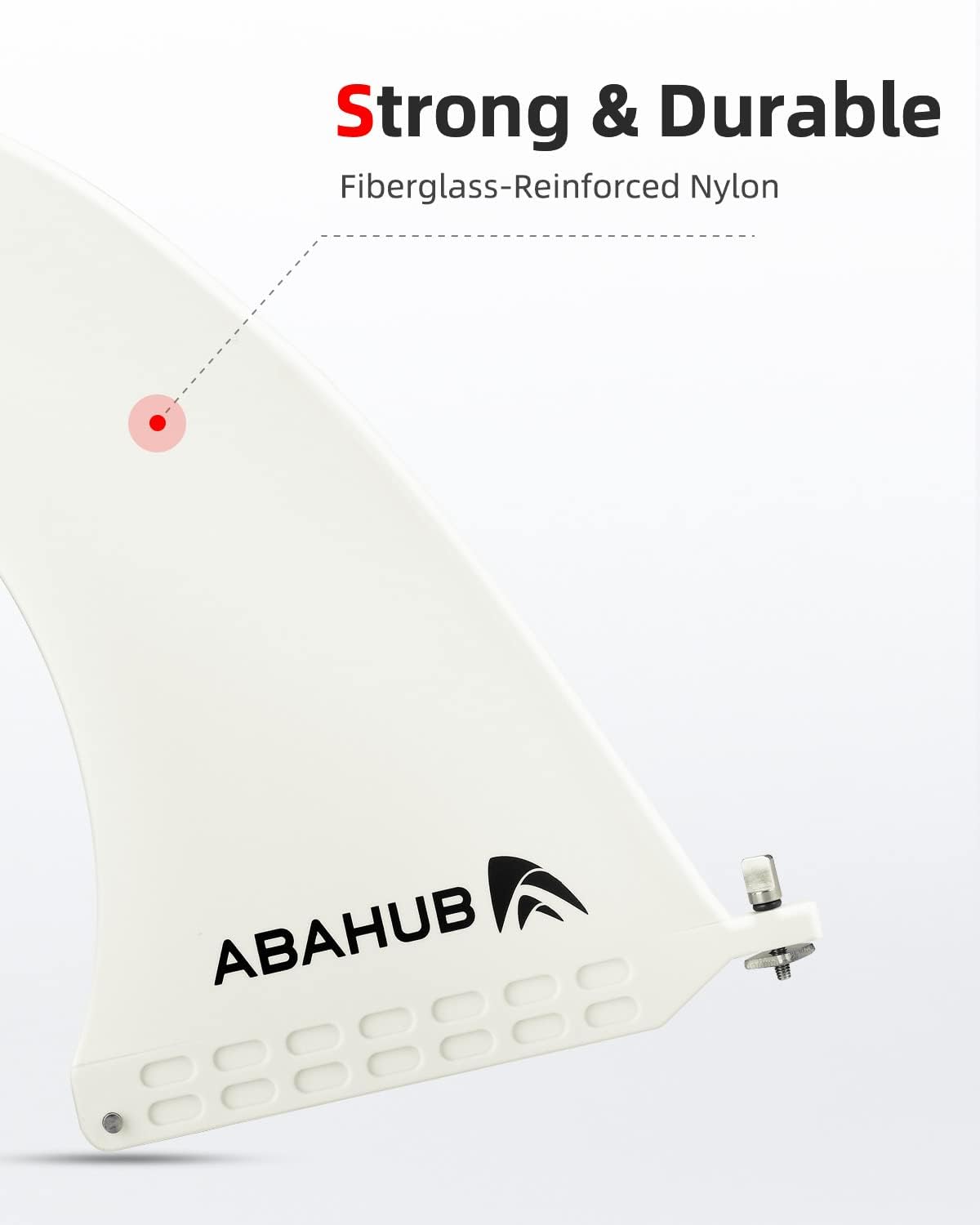 Abahub 910 SUP Single Center Fin with 1 NoTool Fin Screw Fiberglass Reinforeced 910 inch SUP Replacement Fins for Surfing Surfboard Standup Paddle Board Longboard BlackBlueWhite10 white
