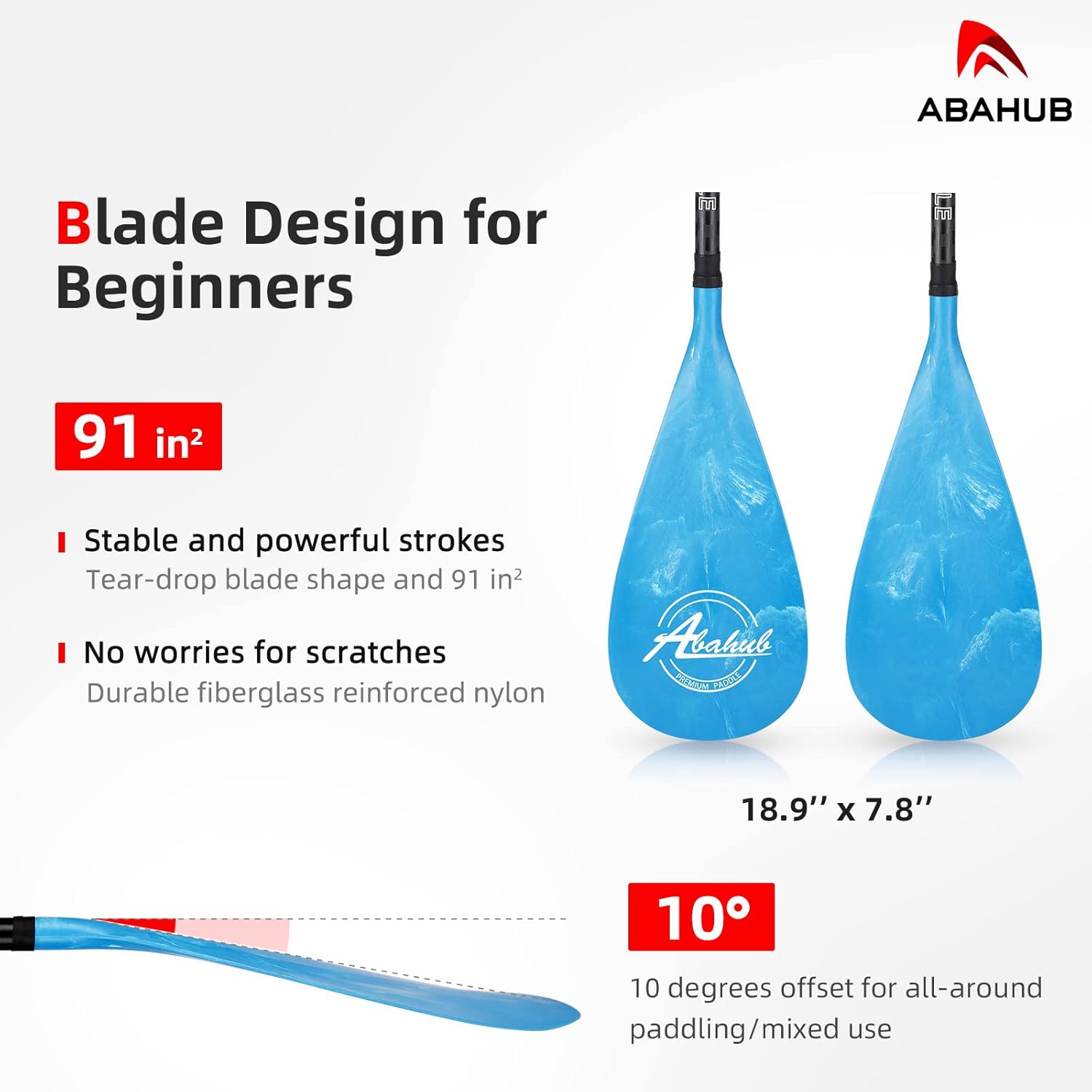 Abahub Carbon SUP Paddles 1 x 3 Section Adjustable 67quot  86quot Carbon Fiber Shaft Lightweight Standup Paddle Oars for Paddleboards with a Carrying BagCarbon Fiber Shaft  Blue Wave Print Plastic Blade