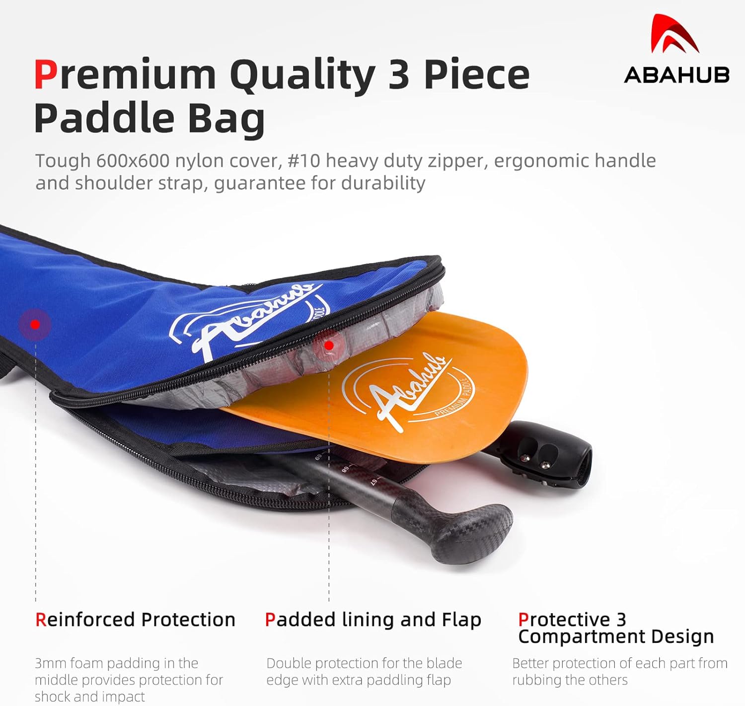 Abahub Carbon SUP Paddles 1 x 3 Section Adjustable 67quot  86quot Carbon Fiber Shaft Lightweight Standup Paddle Oars for Paddleboards with a Carrying BagCarbon Fiber Shaft  Orange Wave Print Plastic Blade