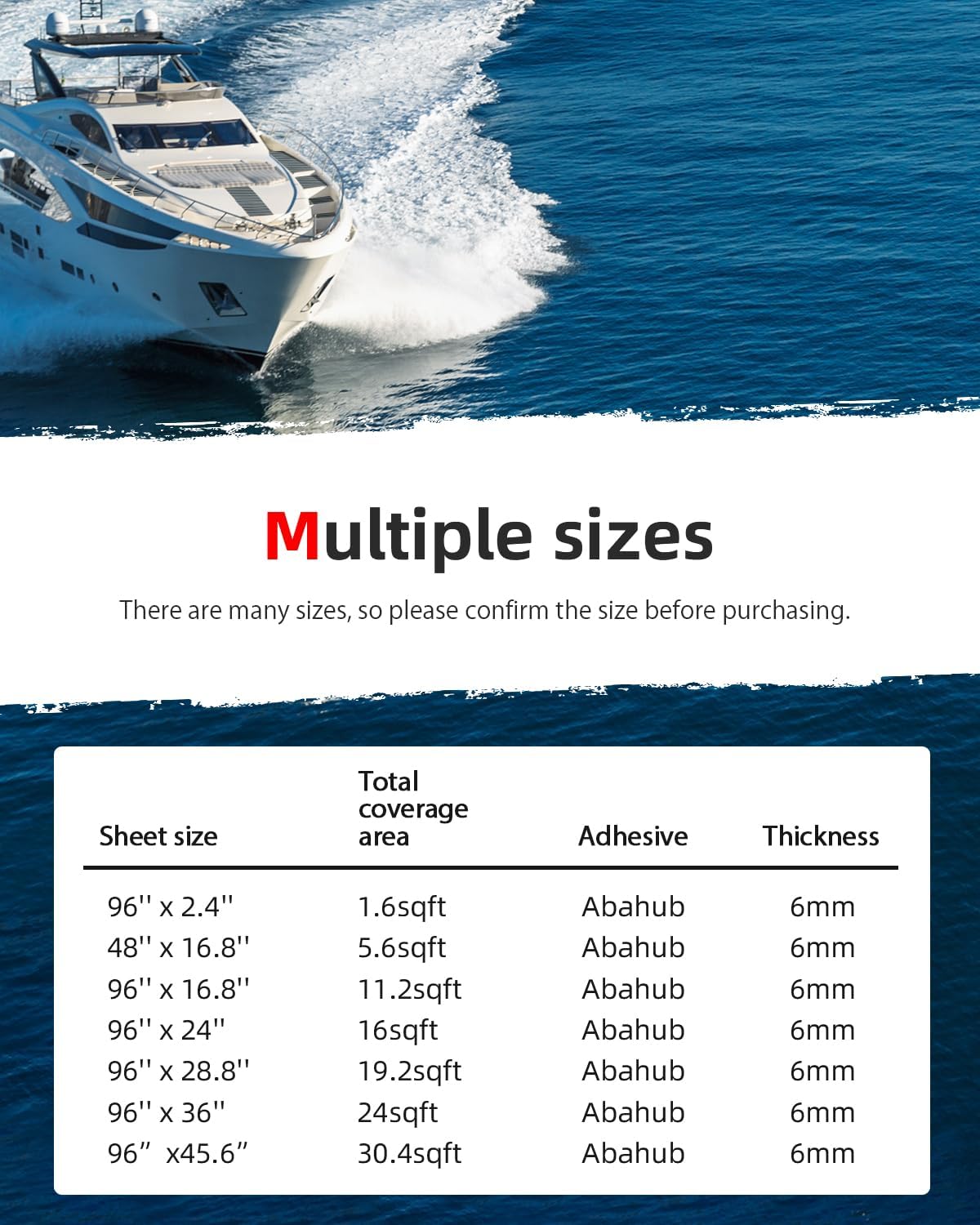 Abahub EVA Foam Boat Decking 96x4563628824168 48x168 SelfAdhesive Faux Teak Marine Flooring Sheet Traction Pad for Boats Surfboard Swim Platform RV FloorGray with Red Lines