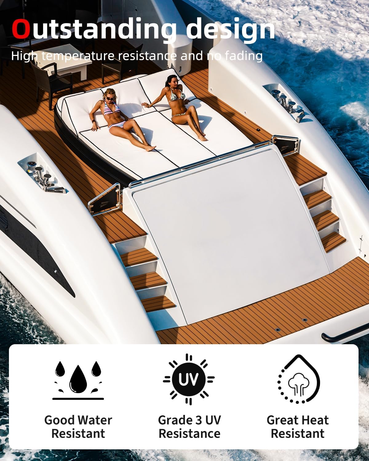 Abahub EVA Foam Boat Decking 96x4563628824168 48x168 SelfAdhesive Faux Teak Marine Flooring Sheet Traction Pad for Boats Surfboard Swim Platform RV FloorBrown with Black Lines