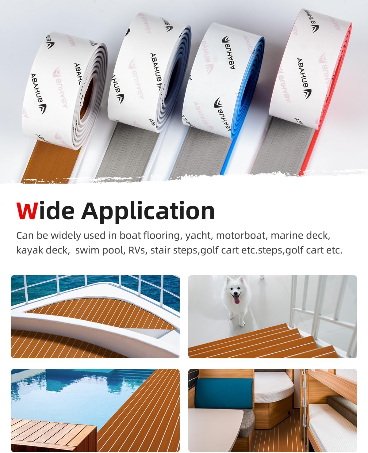 Abahub EVA Foam Boat Decking 96x4563628824168 48x168 SelfAdhesive Faux Teak Marine Flooring Sheet Traction Pad for Boats Surfboard Swim Platform RV FloorBrown with White LinesBorder