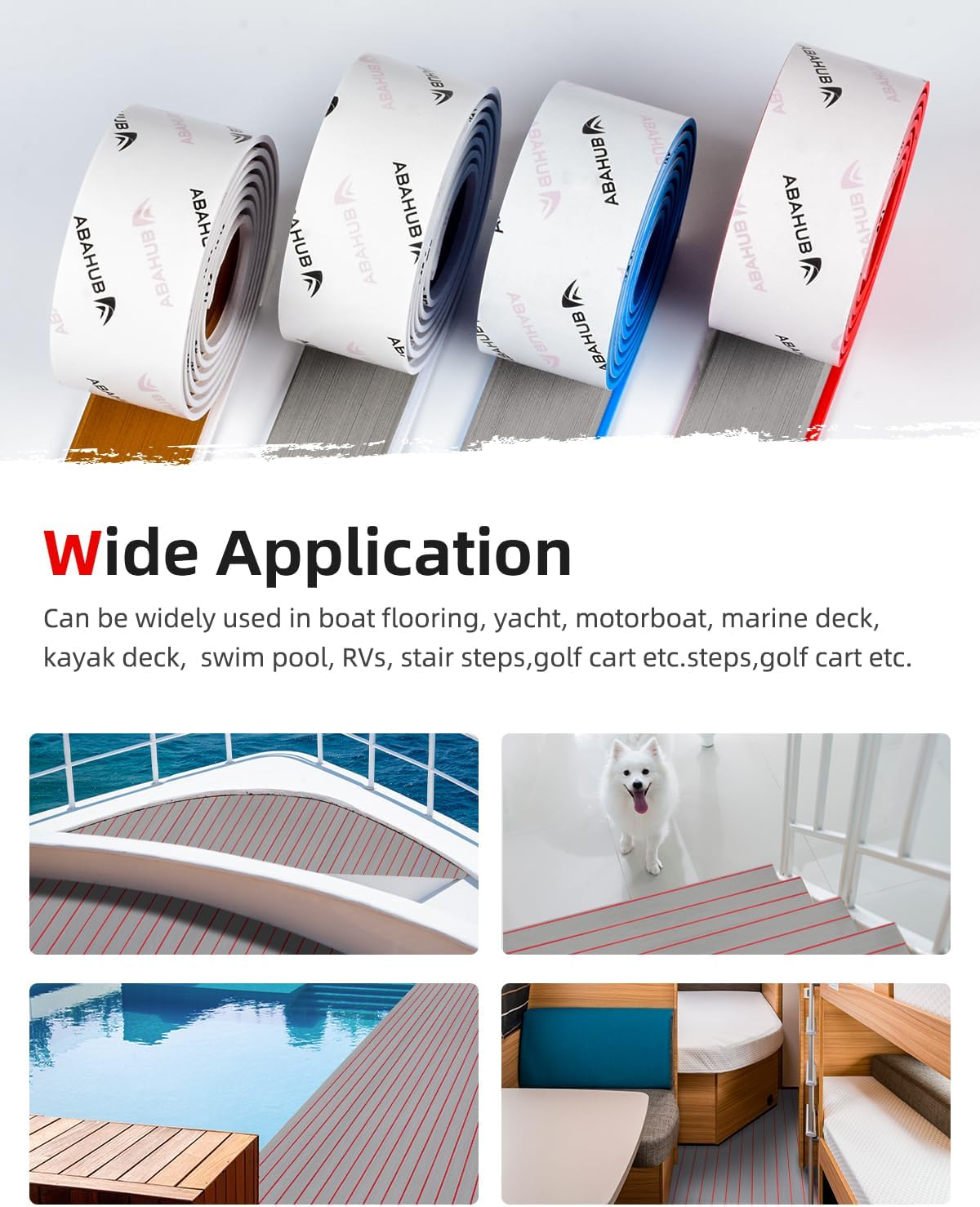 Abahub EVA Foam Boat Decking 96x4563628824168 48x168 SelfAdhesive Faux Teak Marine Flooring Sheet Traction Pad for Boats Surfboard Swim Platform RV FloorGray with Red LinesBorder