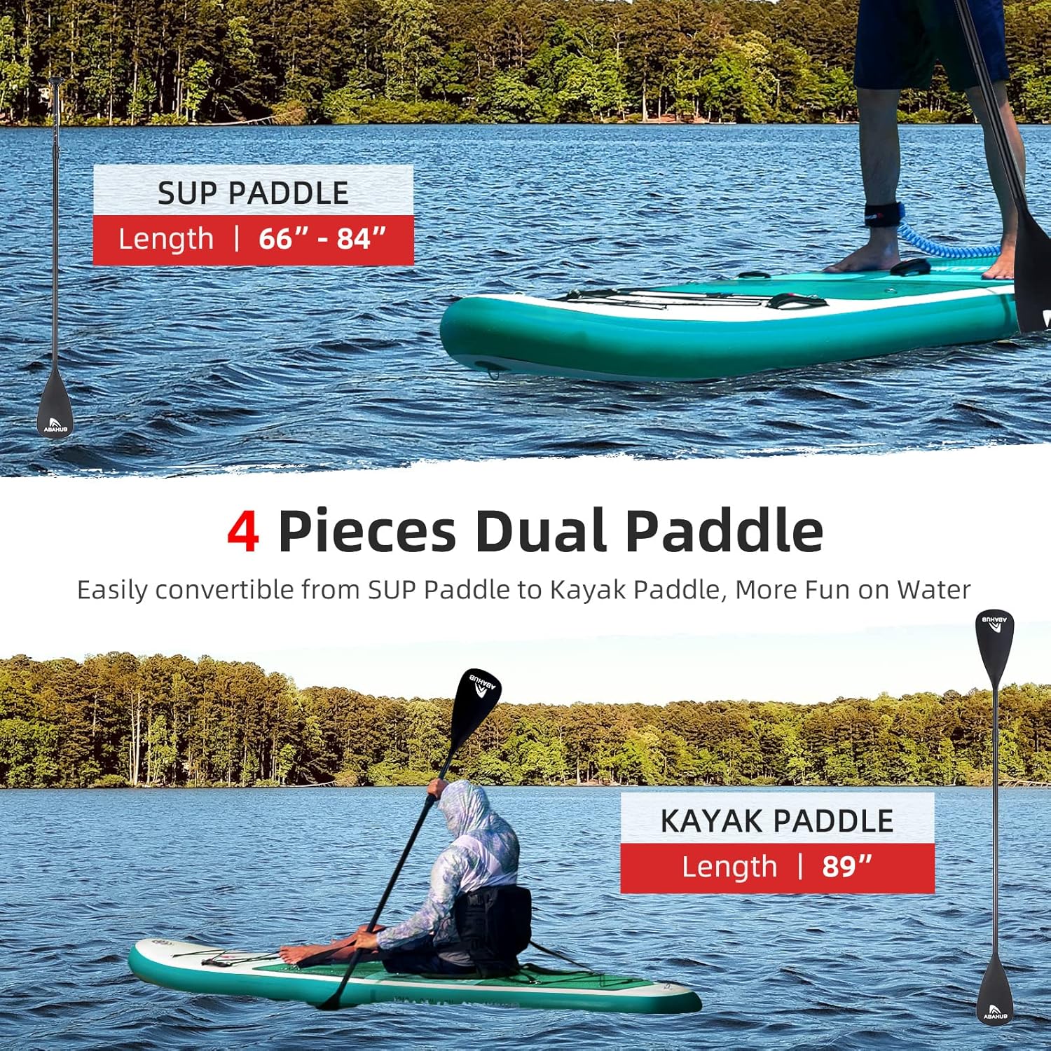 Abahub Inflatable SUP Wide 106quot x 31quot34quot x 106quot iSUP Blue Standup Paddleboard with Adjustable SUP Kayak Paddle for Yoga Paddle Board Kayaking Surf Canoe Fishing31 Green