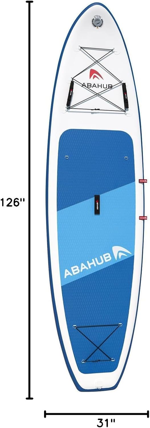 Abahub Inflatable SUP Wide 106quot x 31quot34quot x 106quot iSUP Blue Standup Paddleboard with Adjustable SUP Kayak Paddle for Yoga Paddle Board Kayaking Surf Canoe Fishing31 Blue