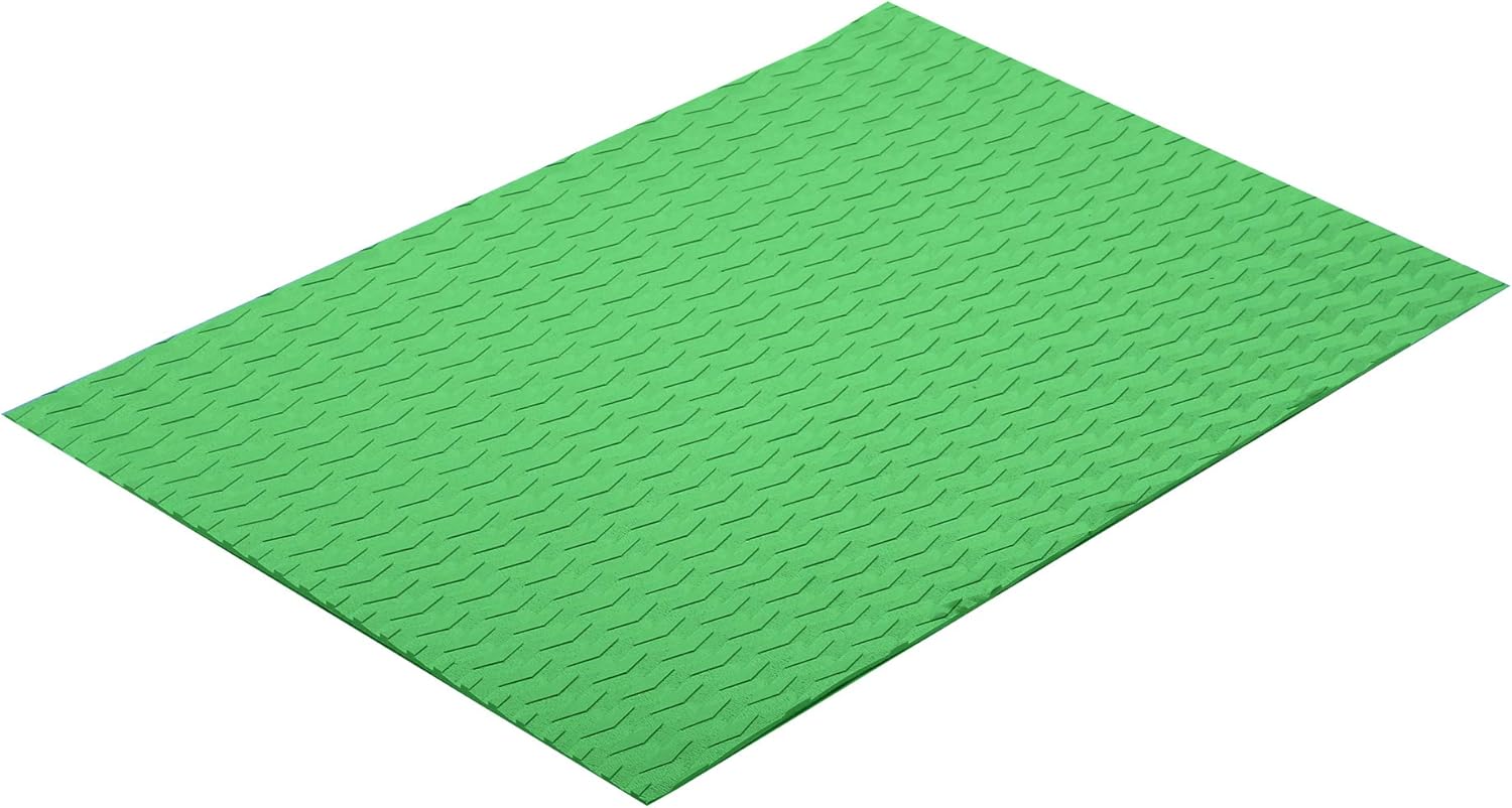 Abahub NonSlip Traction Pad 12 Pieces Deck Grip Mat 30in x 20in Trimmable EVA Sheet 3M Adhesive for Boat Kayak Skimboard Surfboard SUP BlackGrayWhiteGreenNavy BlueOrangeGreen