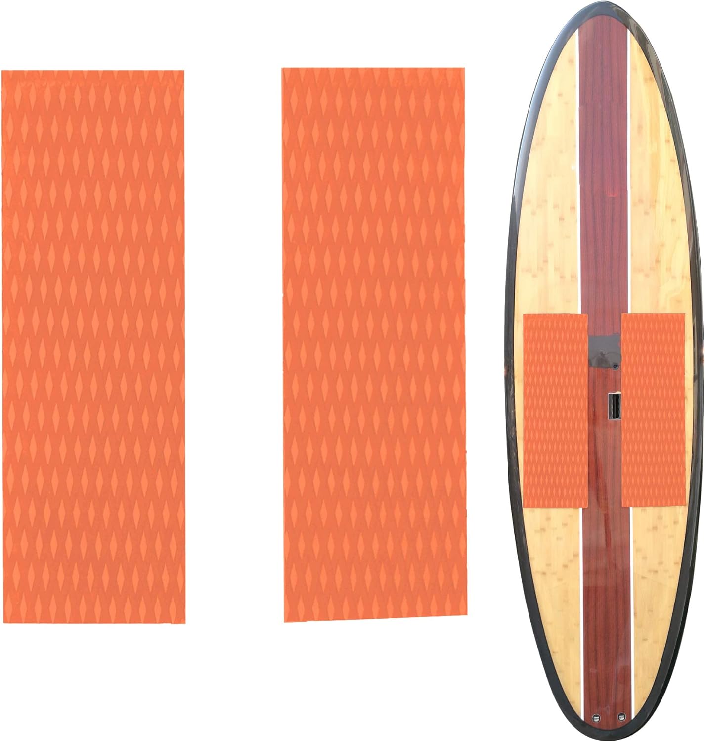 Abahub NonSlip Traction Pad 12 Pieces Deck Grip Mat 30in x 20in Trimmable EVA Sheet 3M Adhesive for Boat Kayak Skimboard Surfboard SUP BlackGrayWhiteGreenNavy BlueOrangeOrange
