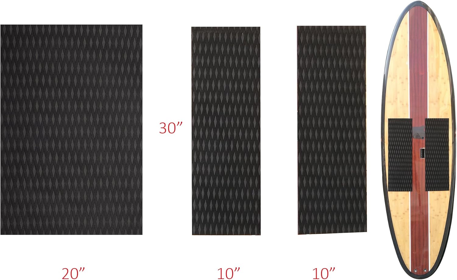 Abahub NonSlip Traction Pad 12 Pieces Deck Grip Mat 30in x 20in Trimmable EVA Sheet 3M Adhesive for Boat Kayak Skimboard Surfboard SUP BlackGrayWhiteGreenNavy BlueOrangeBlack