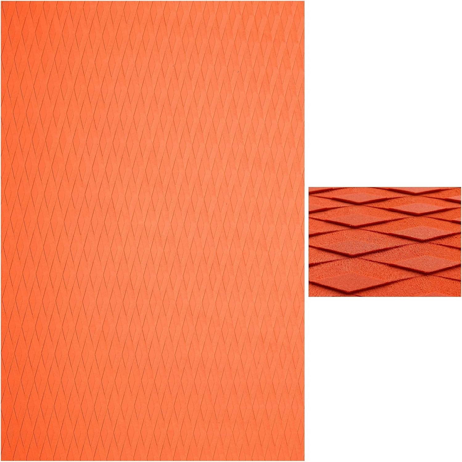 Abahub NonSlip Traction Pad 12 Pieces Deck Grip Mat 30in x 20in Trimmable EVA Sheet 3M Adhesive for Boat Kayak Skimboard Surfboard SUP BlackGrayWhiteGreenNavy BlueOrangeOrange