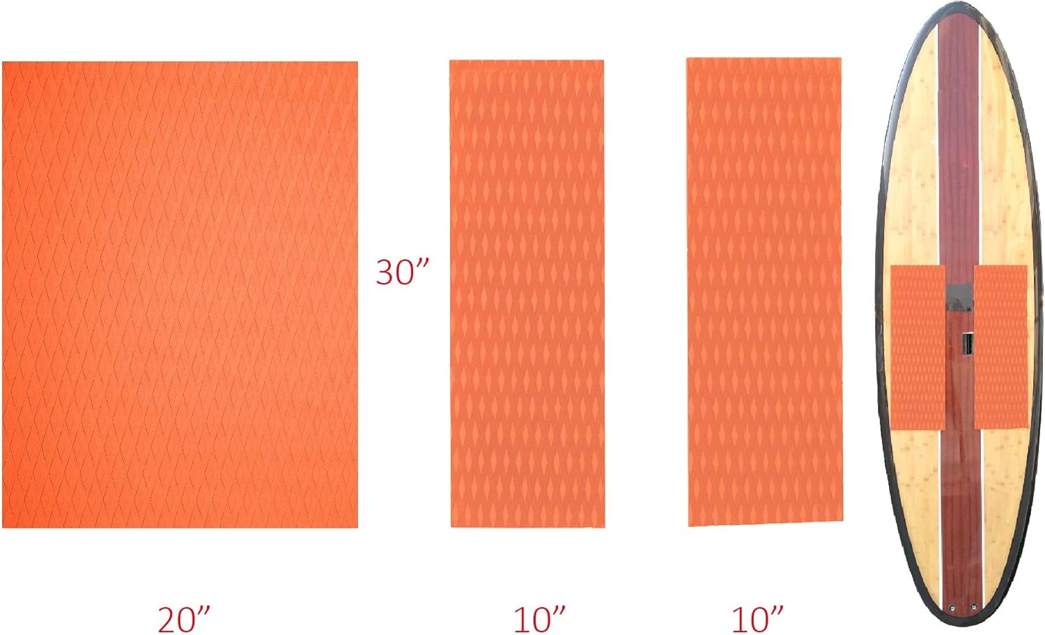Abahub NonSlip Traction Pad 12 Pieces Deck Grip Mat 30in x 20in Trimmable EVA Sheet 3M Adhesive for Boat Kayak Skimboard Surfboard SUP BlackGrayWhiteGreenNavy BlueOrangeOrange