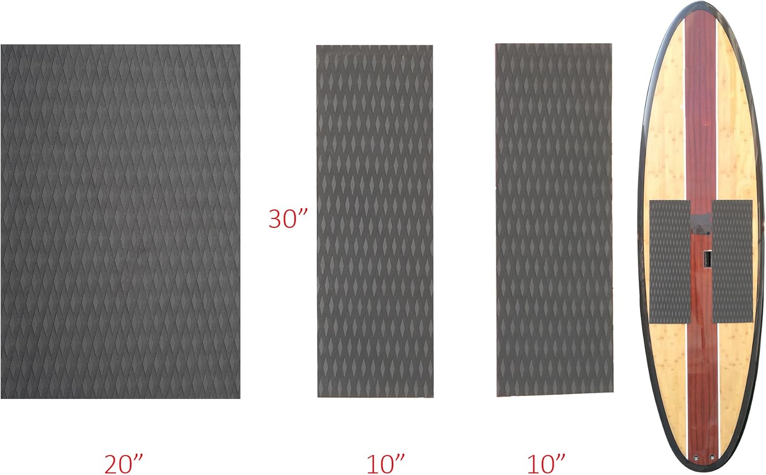 Abahub NonSlip Traction Pad 12 Pieces Deck Grip Mat 30in x 20in Trimmable EVA Sheet 3M Adhesive for Boat Kayak Skimboard Surfboard SUP BlackGrayWhiteGreenNavy BlueOrangeGray