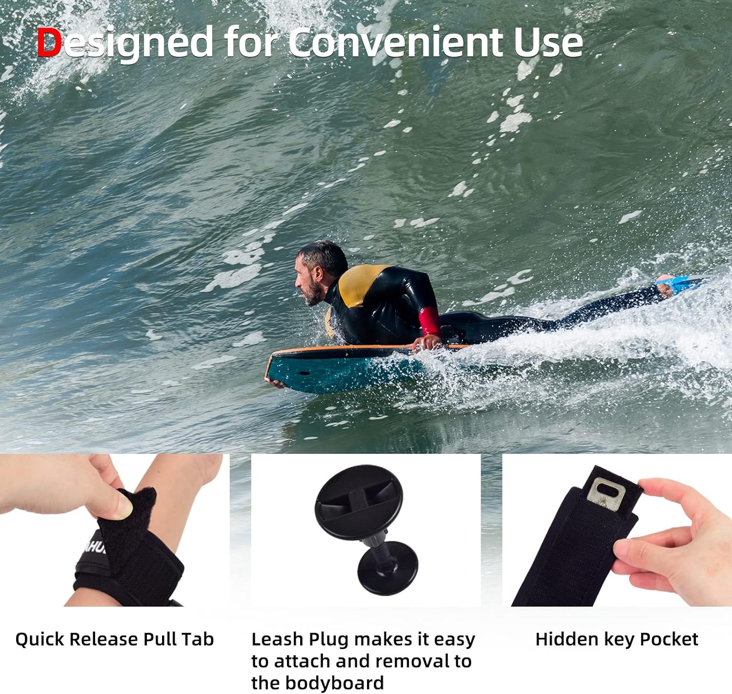 Abahub Premium Coil SUP Leash 10 ft Coiled Paddle Board Leashes 72mm Thick Legrope Strap for Longboard Surfboards Standup Paddleboards iSUP Replacement Leg Rope 8 Colors4ftClear Black Core