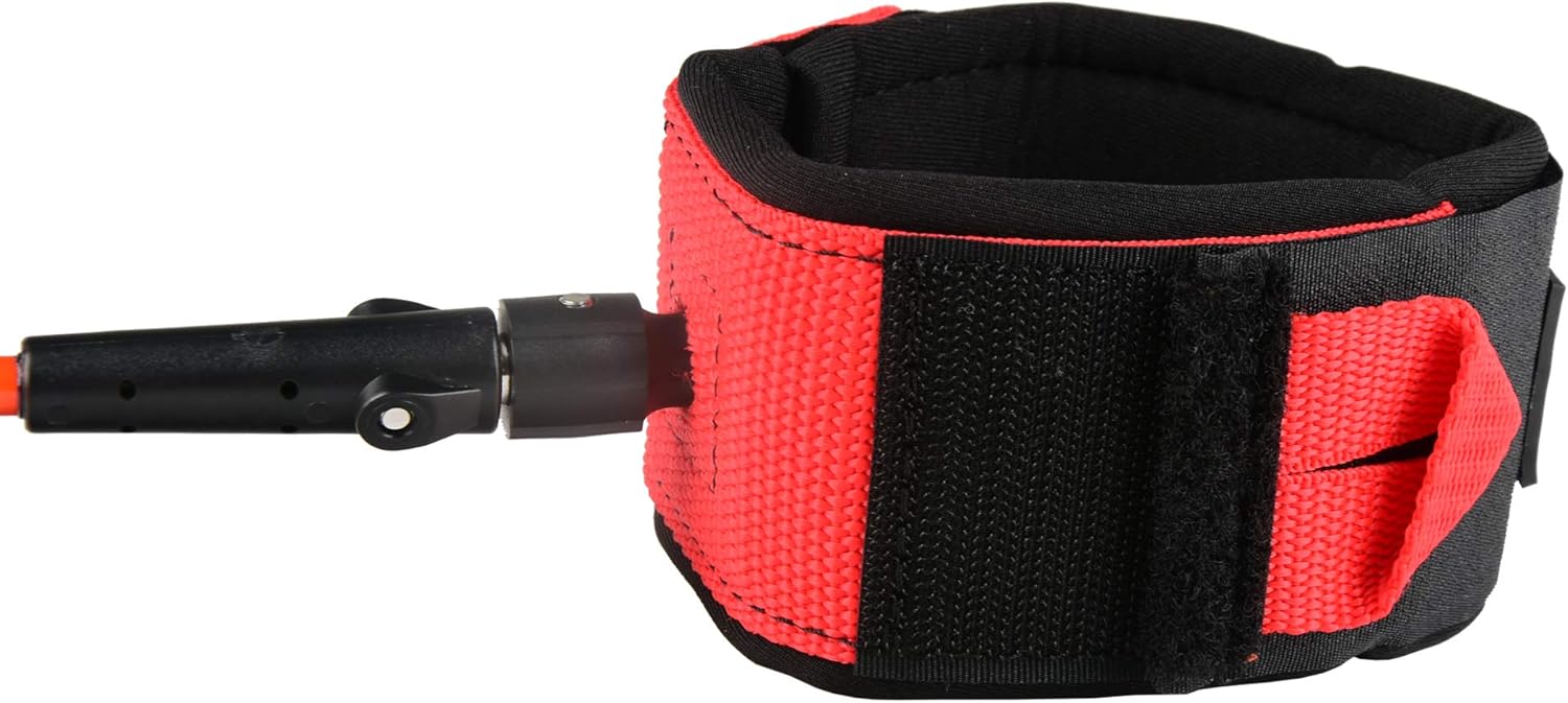 Abahub Premium Coil SUP Leash 10 ft Coiled Paddle Board Leashes 72mm Thick Legrope Strap for Longboard Surfboards Standup Paddleboards iSUP Replacement Leg Rope 8 Colorsclear red