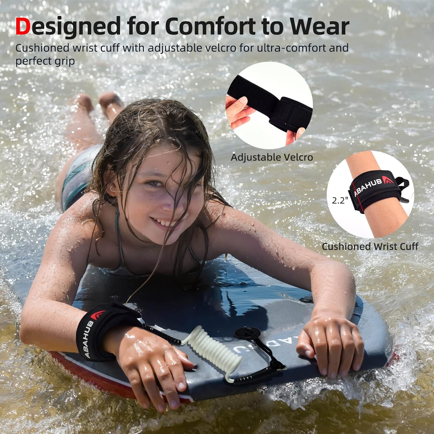 Abahub Premium Coil SUP Leash 10 ft Coiled Paddle Board Leashes 72mm Thick Legrope Strap for Longboard Surfboards Standup Paddleboards iSUP Replacement Leg Rope 8 Colors4ftWhite