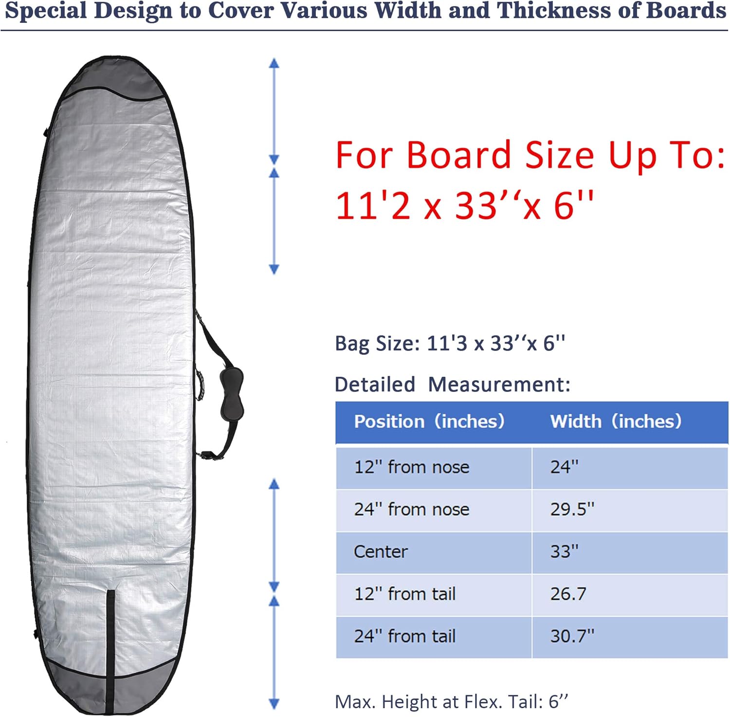 Abahub Premium SUP Travel Bag Foam Padded Standup Paddleboard Cover Case Paddle Board Carrying Bags for Paddleboarding Outdoor Airplane Car Truck110 x 33