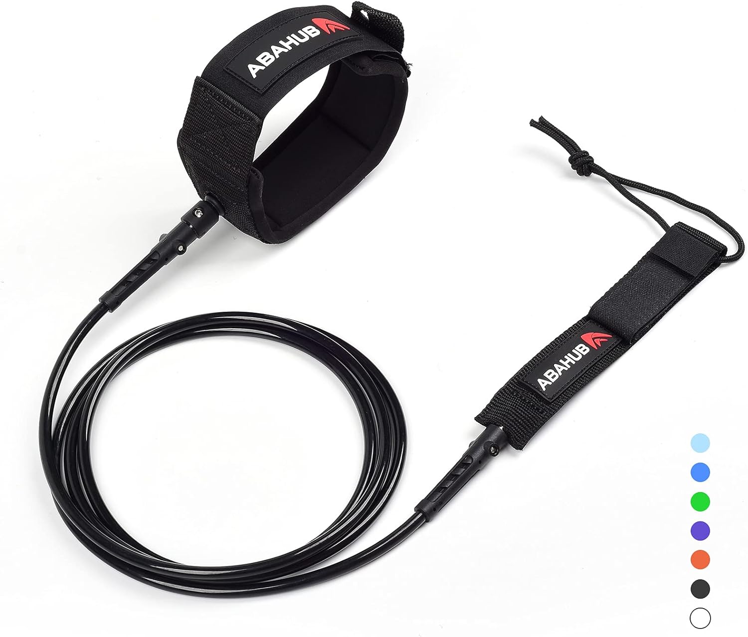 Abahub Premium Surfboard Leash 678910 ft Straight Surf Board Leashes 67mm Legrope Strap for Shortboard LongboardBlack