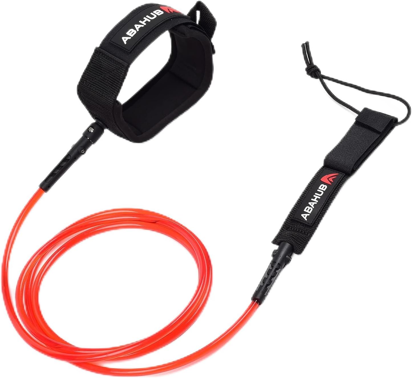 Abahub Premium Surfboard Leash 678910 ft Straight Surf Board Leashes 67mm Legrope Strap for Shortboard LongboardClear Red