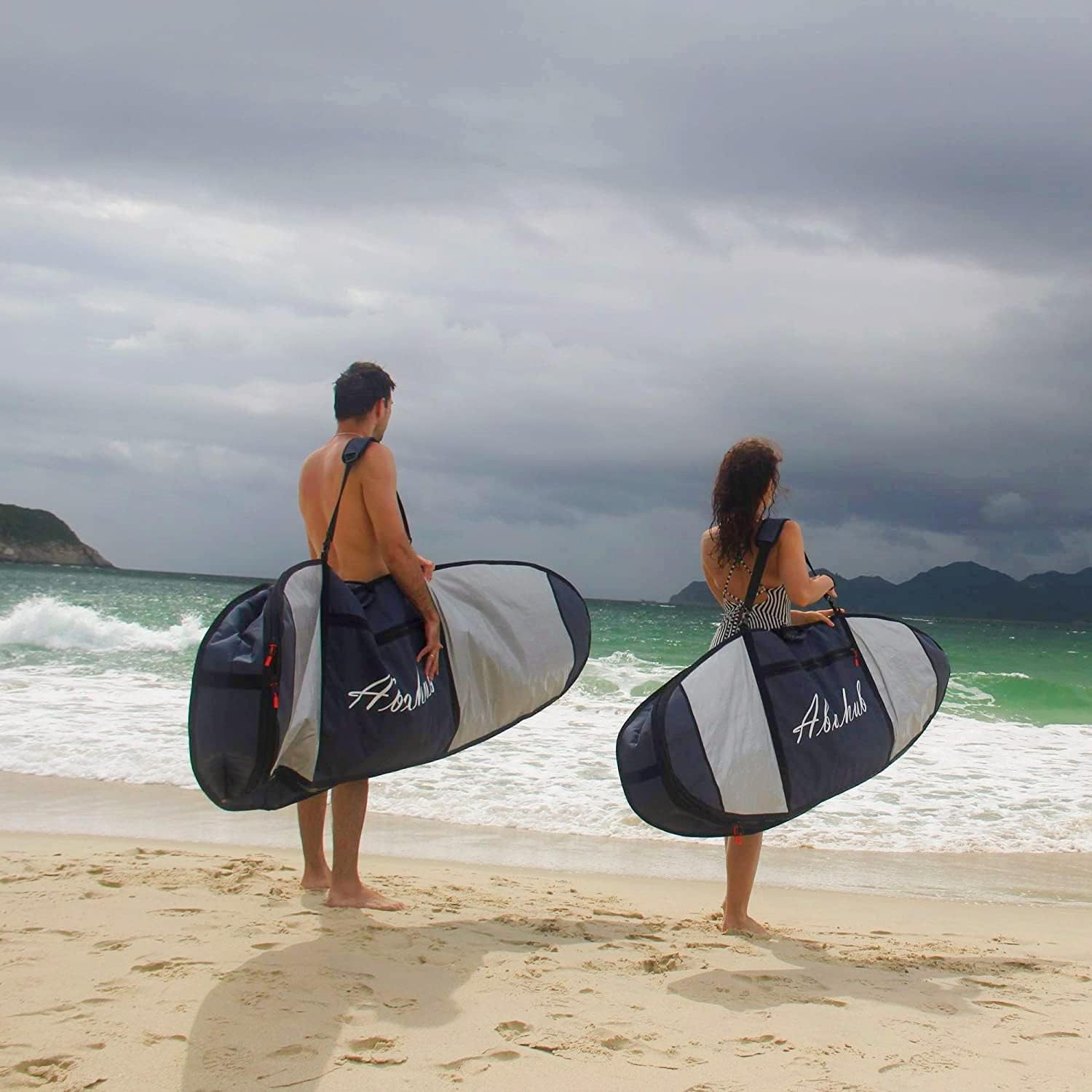 Abahub Premium Surfboard Travel Bag Foam Padded Surf Board Cover Shortboard Carrying Bags for Surfing Outdoor Airplane Car Truck60 66 70 76 80 86 90 96 100Dark Blue