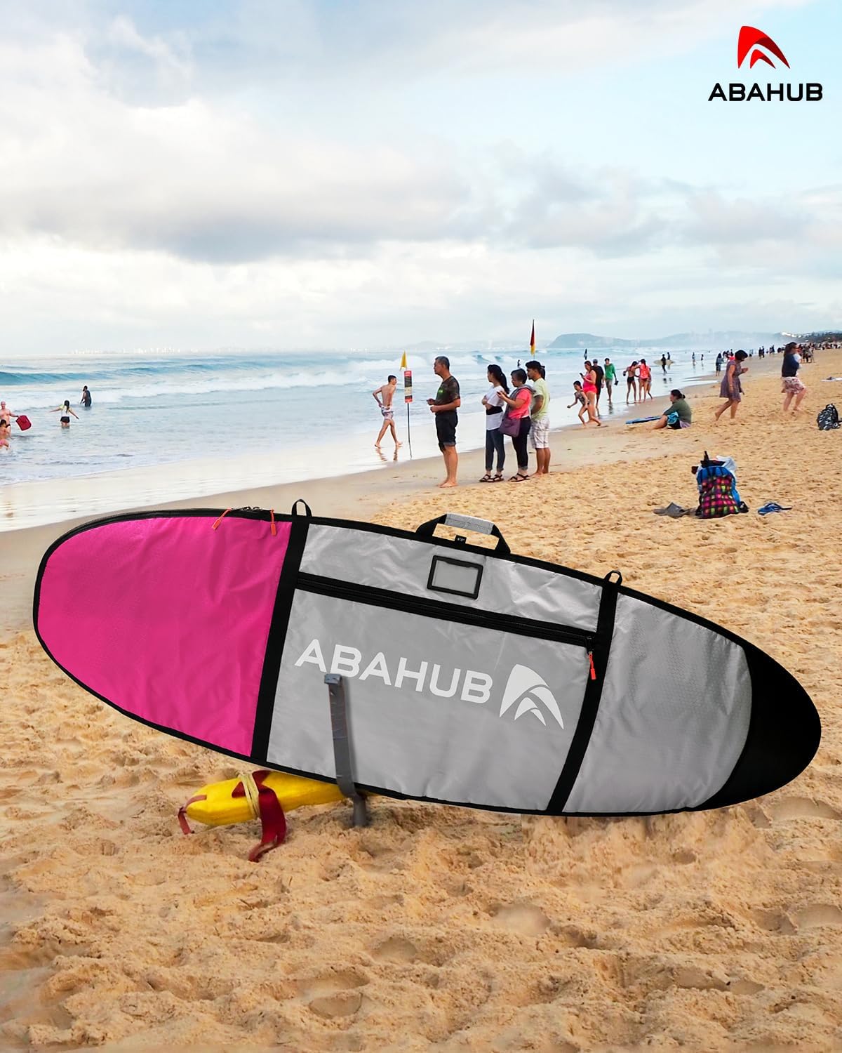 Abahub Premium Surfboard Travel Bag Foam Padded Surf Board Cover Shortboard Carrying Bags for Surfing Outdoor Airplane Car Truck60 66 70 76 80 86 90 96 100Deep Pink