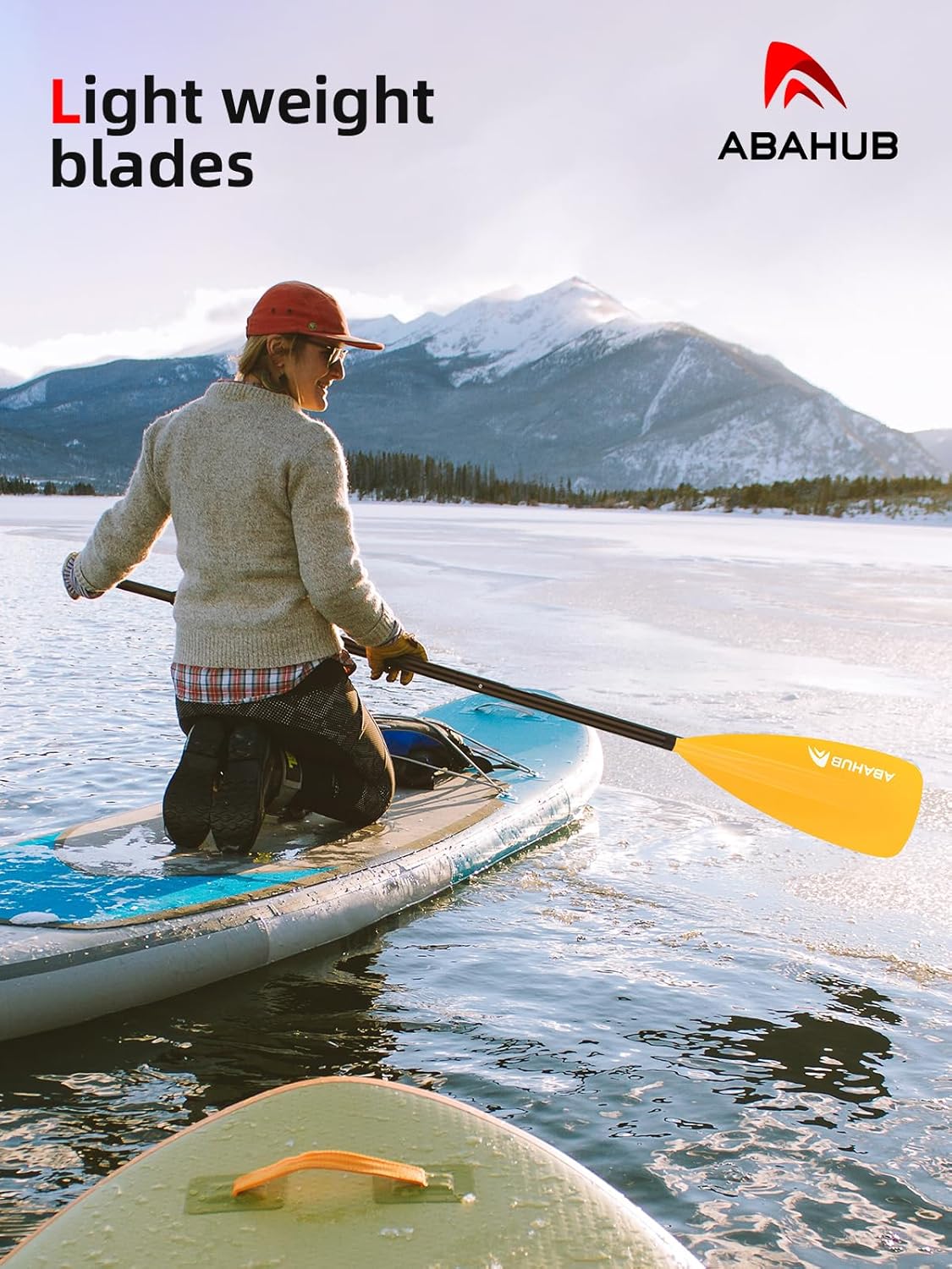 Abahub SUP Paddle  3 Piece Adjustable Paddles  Lightweight Standup Paddle Oars for Paddleboard Adjustable Aluminum Alloy Shaft 68quot  84quot BlackBlueGreenOrangeRedYellow Plastic Nylon Bladeyellow