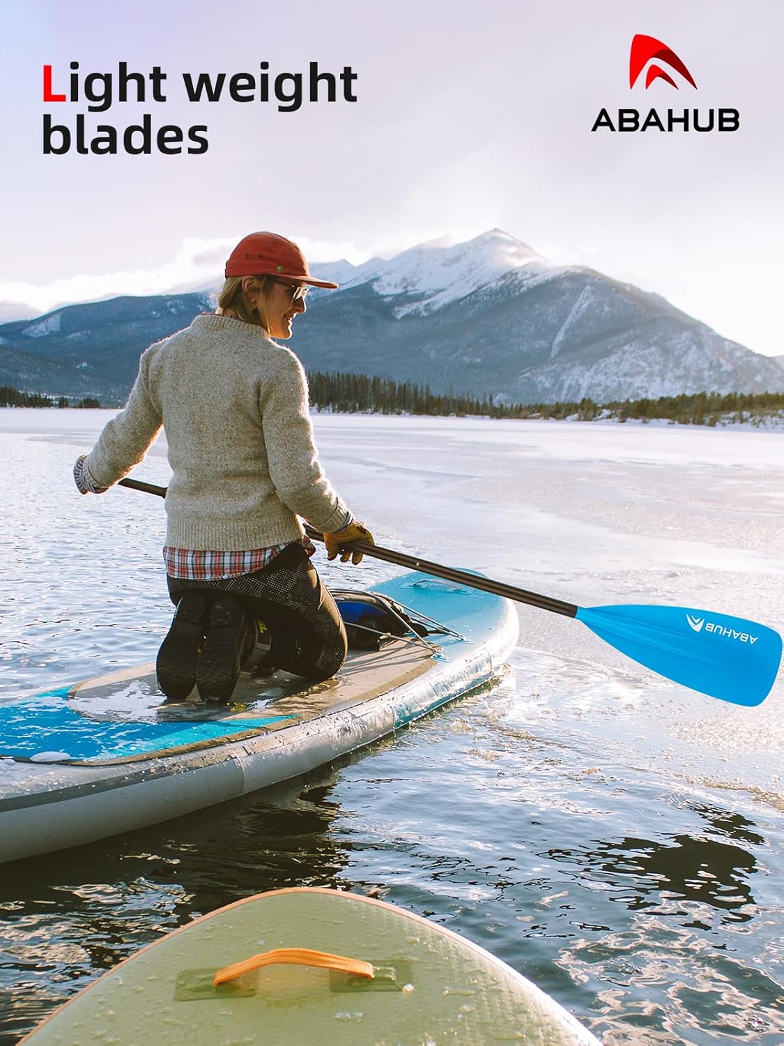 Abahub SUP Paddle  3 Piece Adjustable Paddles  Lightweight Standup Paddle Oars for Paddleboard Adjustable Aluminum Alloy Shaft 68quot  84quot BlackBlueGreenOrangeRedYellow Plastic Nylon Bladeblue