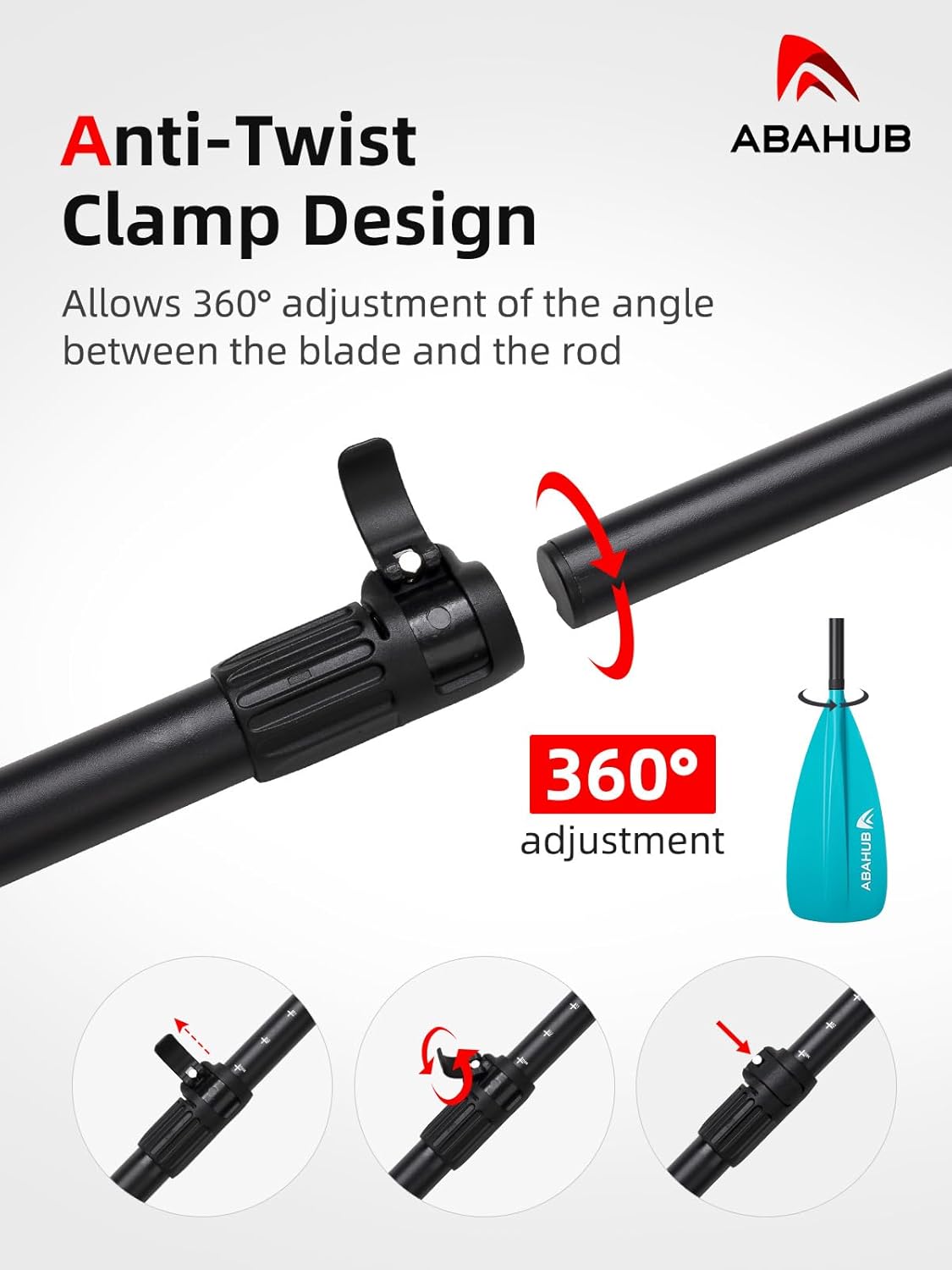 Abahub SUP Paddle  3 Piece Adjustable Paddles  Lightweight Standup Paddle Oars for Paddleboard Adjustable Aluminum Alloy Shaft 68quot  84quot BlackBlueGreenOrangeRedYellow Plastic Nylon Blade4 pcsteal