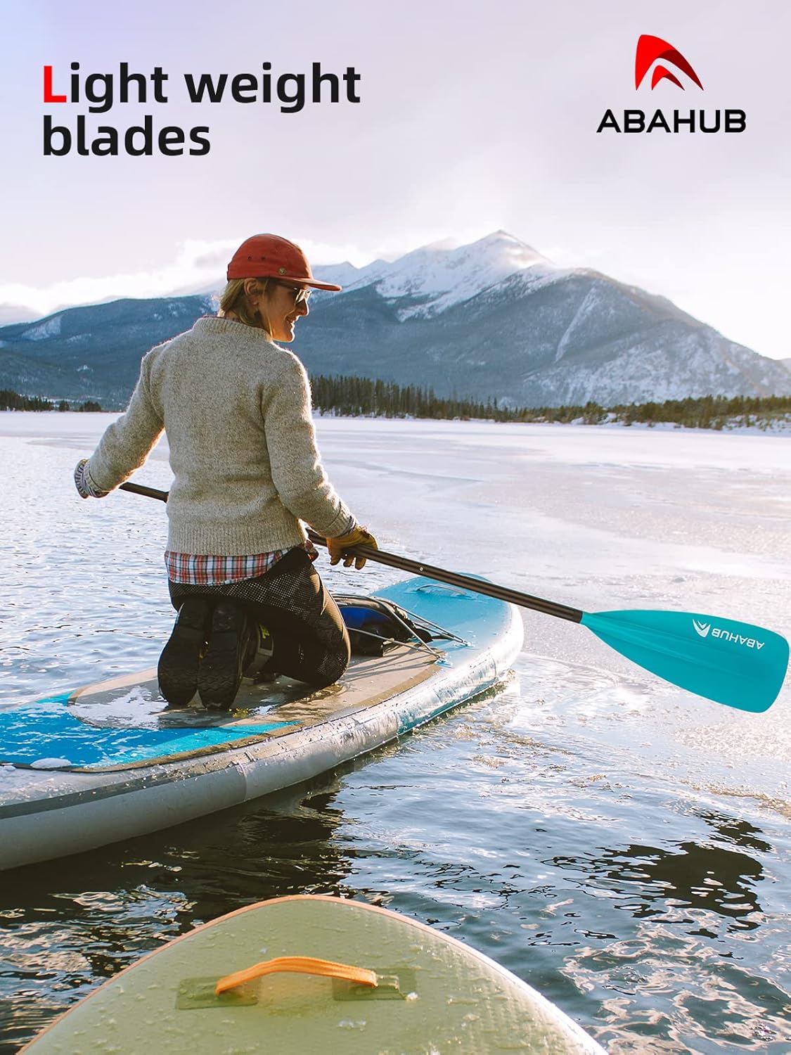 Abahub SUP Paddle  3 Piece Adjustable Paddles  Lightweight Standup Paddle Oars for Paddleboard Adjustable Aluminum Alloy Shaft 68quot  84quot BlackBlueGreenOrangeRedYellow Plastic Nylon Bladeteal
