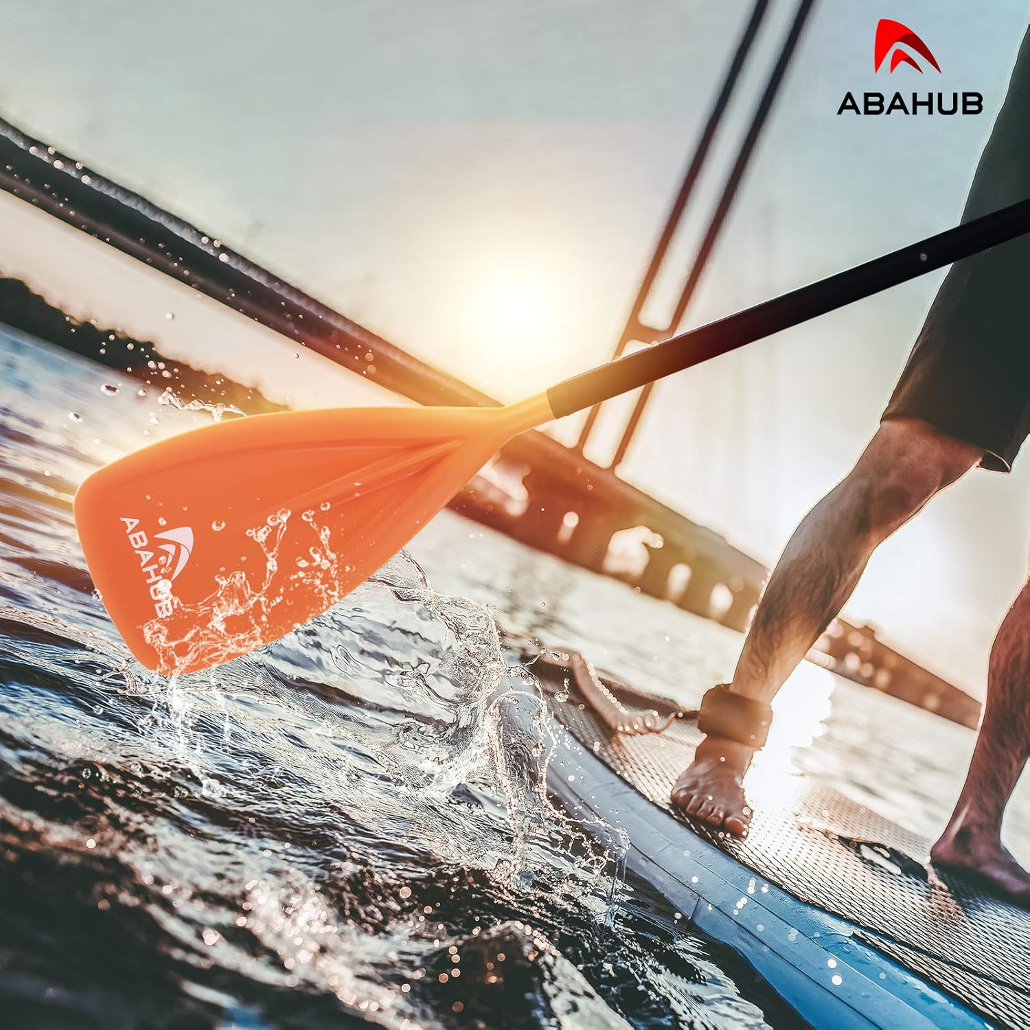 Abahub SUP Paddles  3 Piece Adjustable Stand up Paddle  Lightweight Oar for Paddleboard Aluminum Alloy PU Coated Shaft 68quot  84quot BlackBlueGreenOrangeRedYellow Plastic Nylon BladeOrange