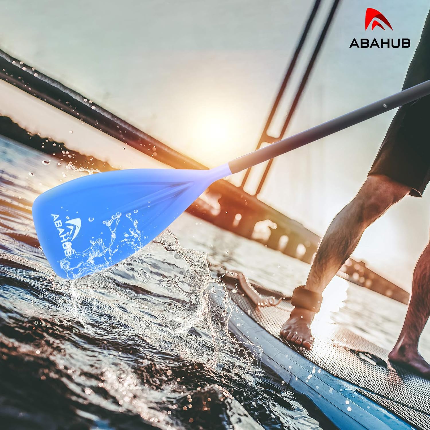 Abahub SUP Paddles  3 Piece Adjustable Stand up Paddle  Lightweight Oar for Paddleboard Aluminum Alloy PU Coated Shaft 68quot  84quot BlackBlueGreenOrangeRedYellow Plastic Nylon BladeBlue