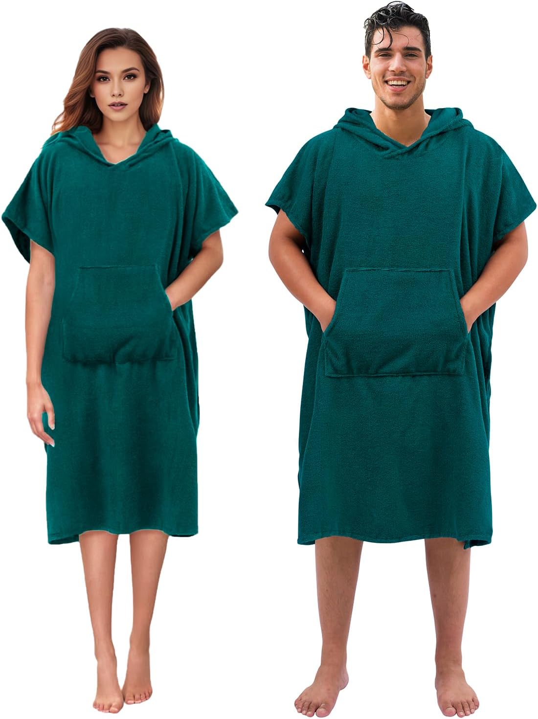 Abahub Surf Poncho Changing Robe with Hood Thick Quick Dry Microfiber Wetsuit Changing Towel for Surfing Beach Swim Outdoor Sports Men Women Absorbent Wearable Towel Cover UpSea BlueSea Blue
