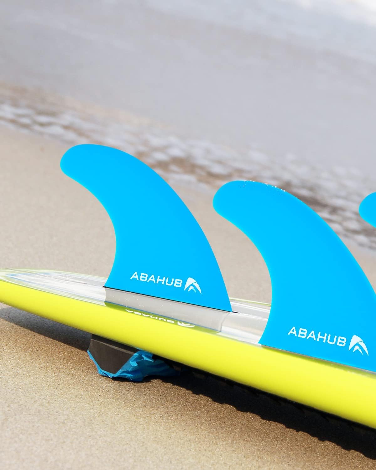 Abahub Surfboard Thruster Fins Set Compatible with FCS Style Fin Box Fiberglass Reinforced G5 Surf Fin 3 Fins for Surf Boards Surfing Longboard Shortboard with Screws and Key BlackBlueWhiteblue with screws and key