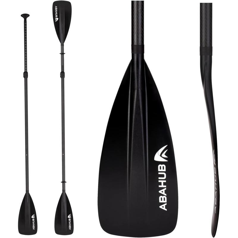 Abahub 1 x 4 Section Carbon SUP PaddleKayak Oar Adjustable Stand up Paddleboard Paddles Lightweight Carbon Shaft BlackBlueGreenGrayOrangeRed Plastic Bladeblack4 piece sup paddle