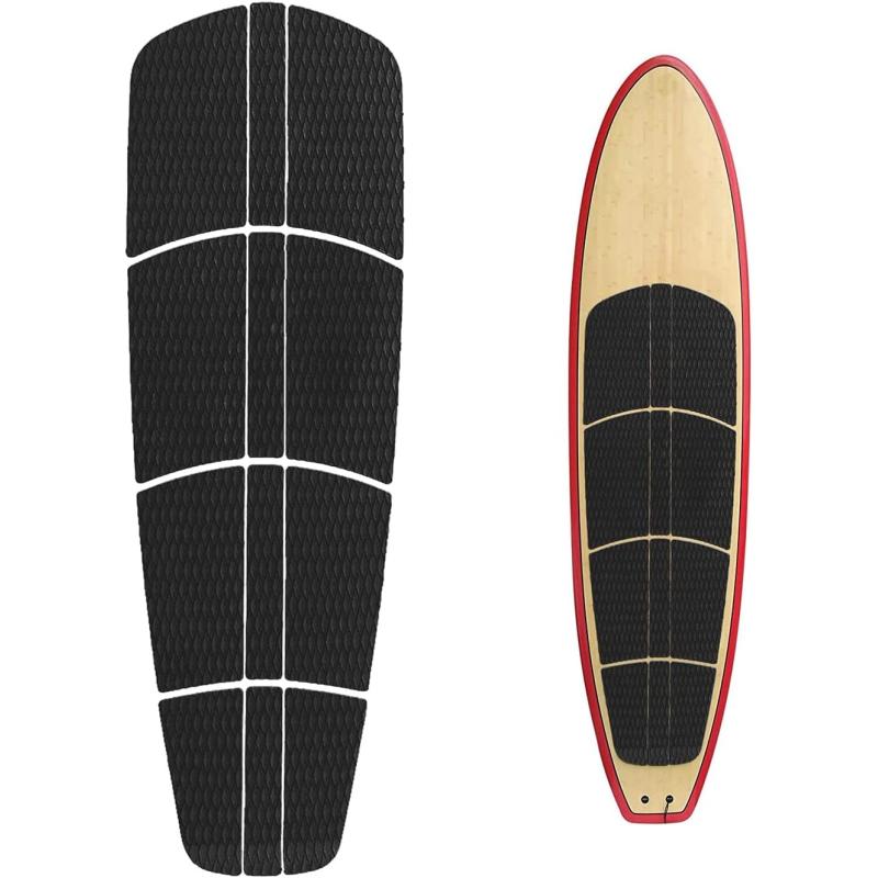 Abahub 12 Piece Surf SUP Deck Traction Pad Premium EVA with Tail Kicker 3M Adhesive for Paddleboard Longboard Surfboard BlackBlueGrayNavy BlueOrangeWhiteBlack